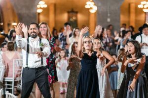 Family dancing at wedding